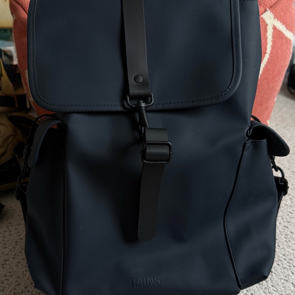 RAINS Navy Waterproof Backpack